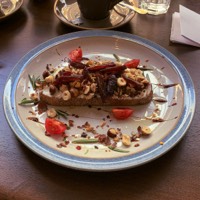 Goats Cheese Date and Honey Sourdough Toast