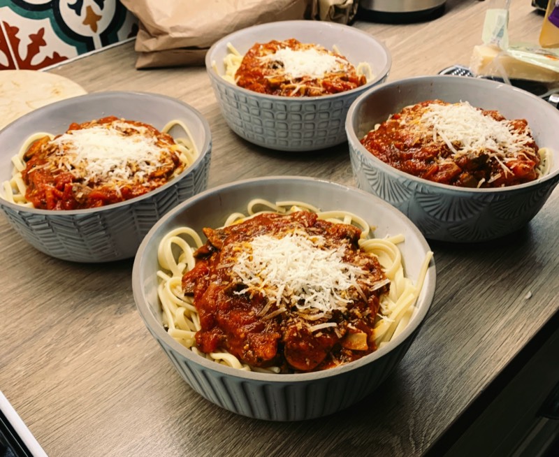 French Mushroom and Tomato Pasta, by L.A. Davenport