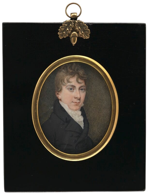 Thomas Love Peacock by Roger Jean. Watercolour on ivory, circa 1805. NPG 3994 © National Portrait Gallery, London