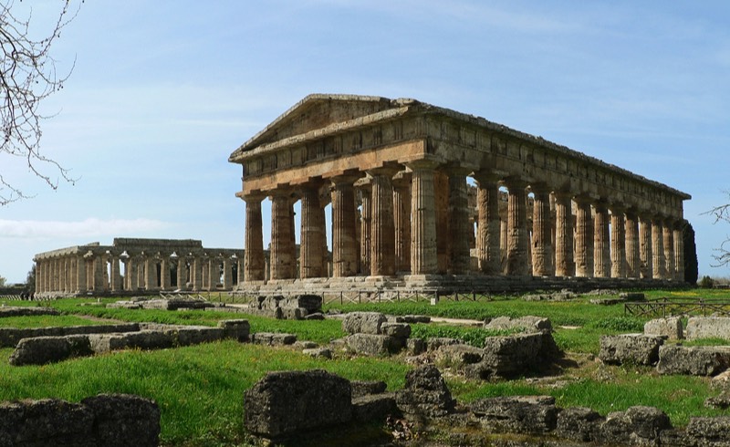 Two Greek temples to Hera in Paestum