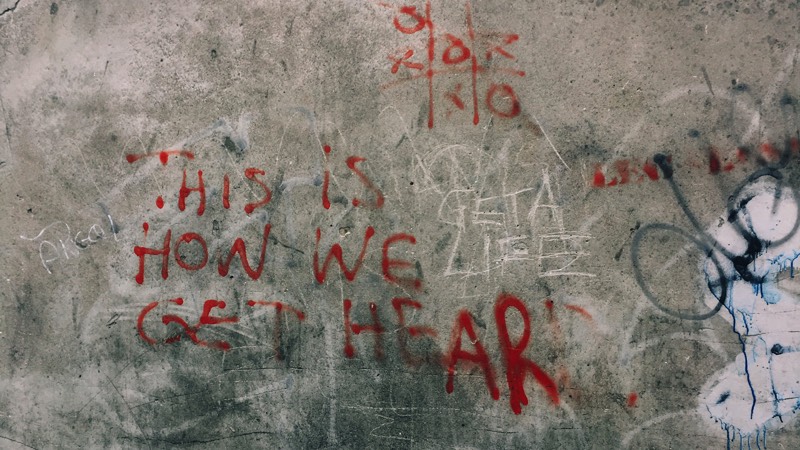 This Is How We Get Heard Graffiti in Stamford